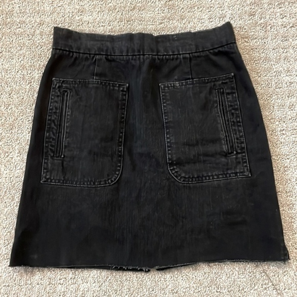 Zadig & Voltaire Juny Used Black Denim Cut Off Skirt - Picture 2 of 8